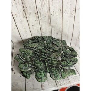 Butterflies-Shape Vintage Cast Iron Flower Pot Trolley with Wheels